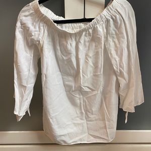 White over the shoulder blouse